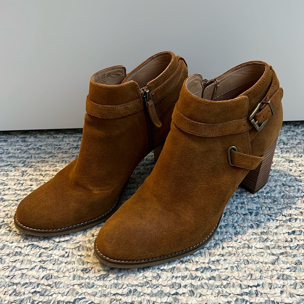 Franco Sarto Brown Suede Booties Size 8.5